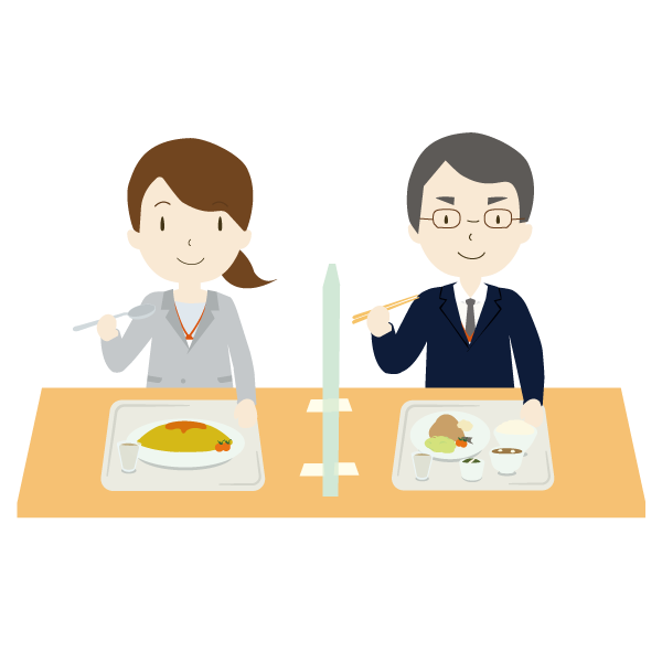 パーテーションのある社食