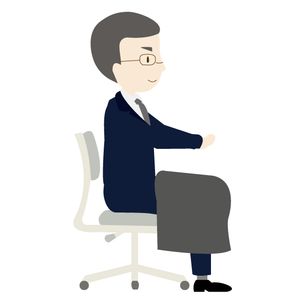 膝掛けを使う男性会社員