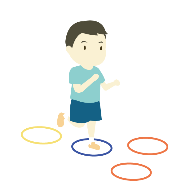 ケンパする男の子