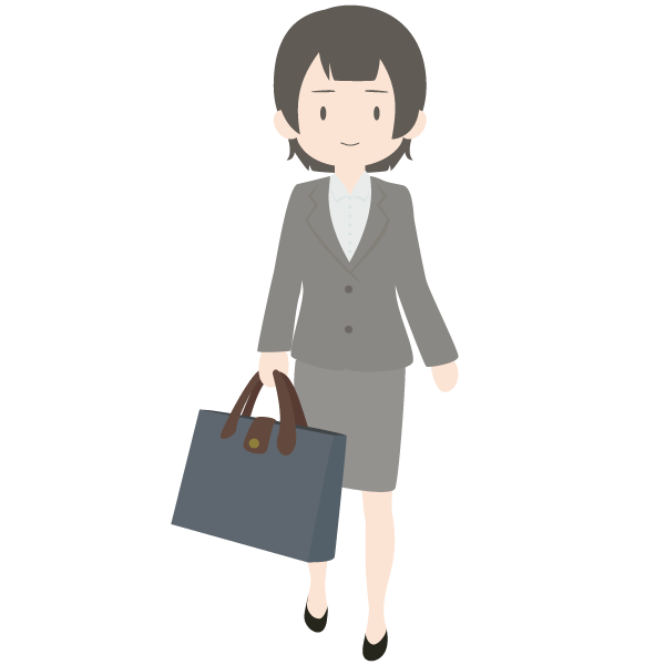 手提げのビジネスバッグを持った女性会社員