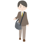 肩掛けカバンを持った男性会社員