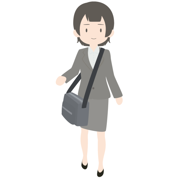 肩掛けカバンを持った女性会社員