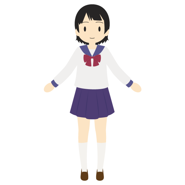 長袖のセーラー服の女子学生