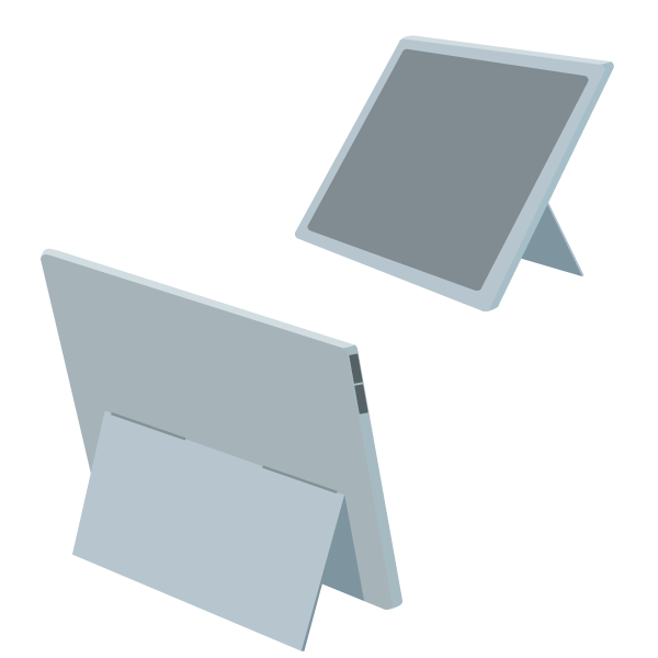 スタンド内蔵のタブレット