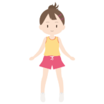 タンクトップとショートパンツを着た女性