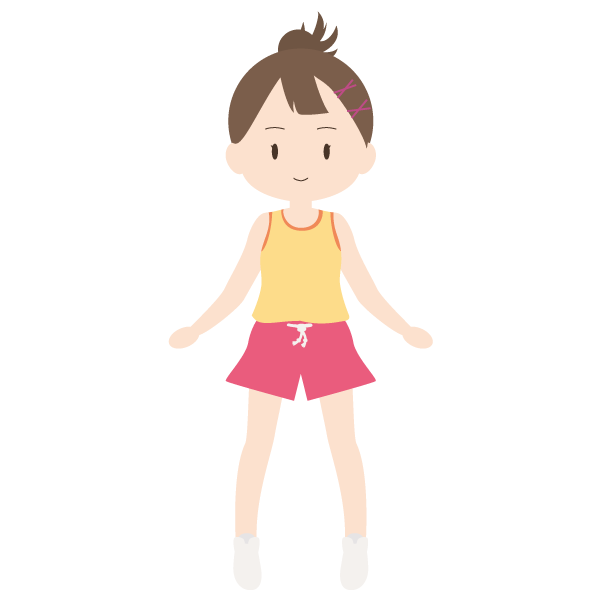 タンクトップとショートパンツを着た女性