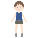 タンクトップとショートパンツを着た男性