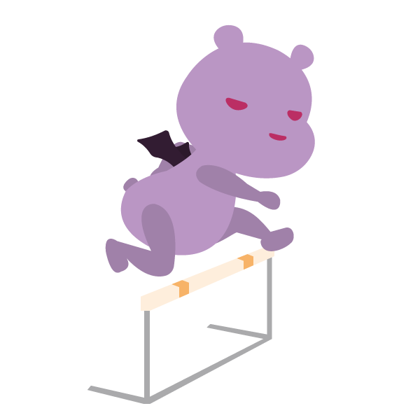 ハードル走をするデビルベア