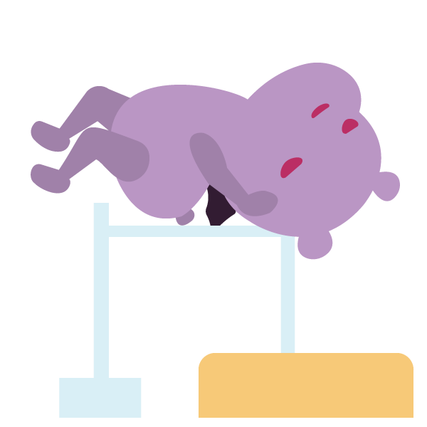 走り高跳びをするデビルベア