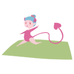 新体操の床で演技をするインプ