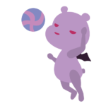 バレーボールでアタックをするデビルベア