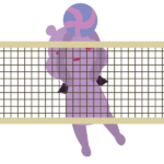 バレーボールでブロックをするデビルベア