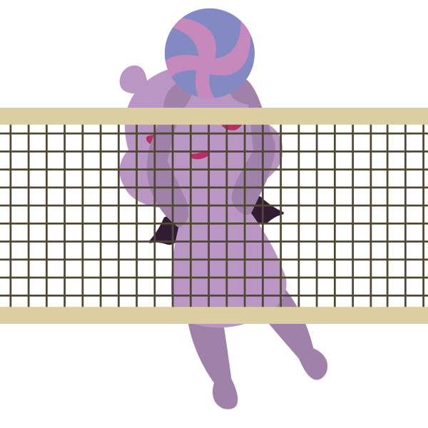 バレーボールでブロックをするデビルベア