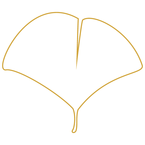 黄色いイチョウのはっぱのフレーム(白)