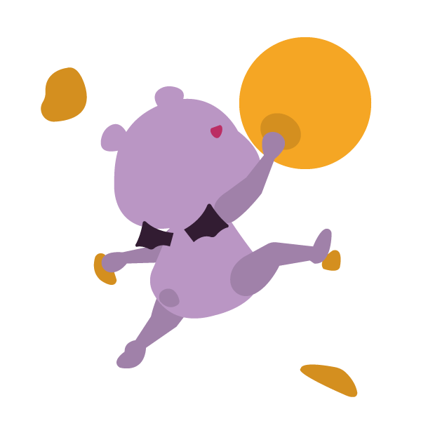 ボルダリングをするデビルベア