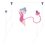 段違い平行棒に乗るインプ
