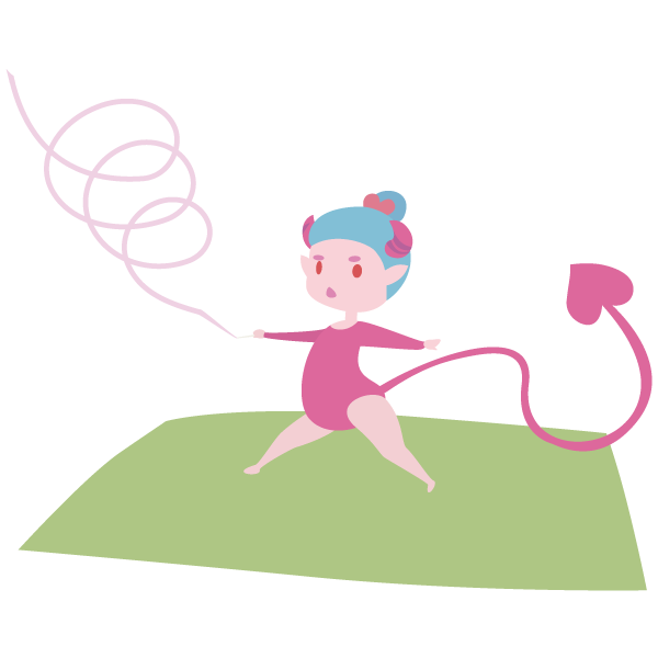 リボンの演技をするインプ