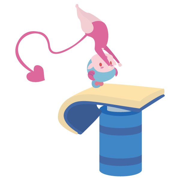 跳馬をするインプ