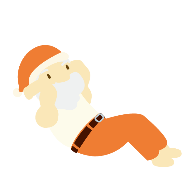 腹筋をするサンタ