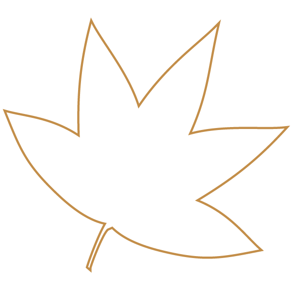 橙色に色づいた紅葉のフレーム（白）