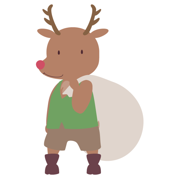 プレゼントを運ぶトナカイ