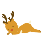 昼寝をするトナカイ