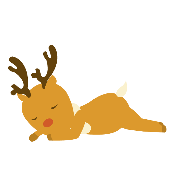 昼寝をするトナカイ