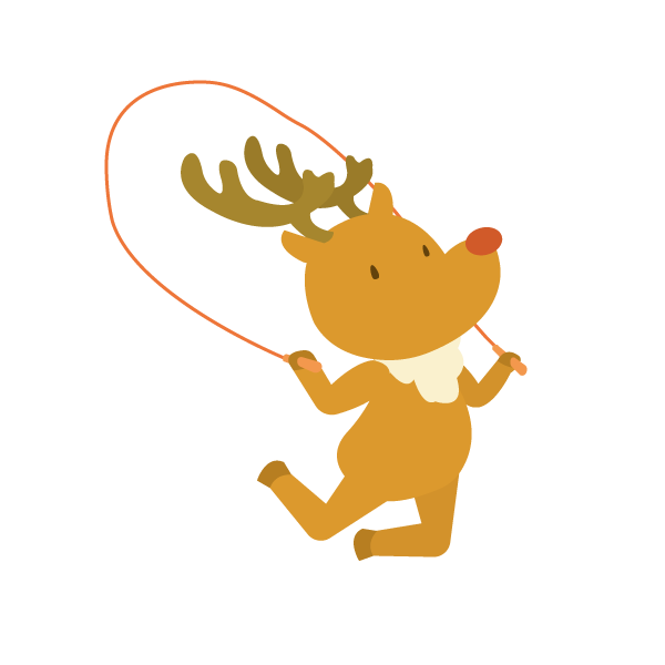 縄跳びをするトナカイ