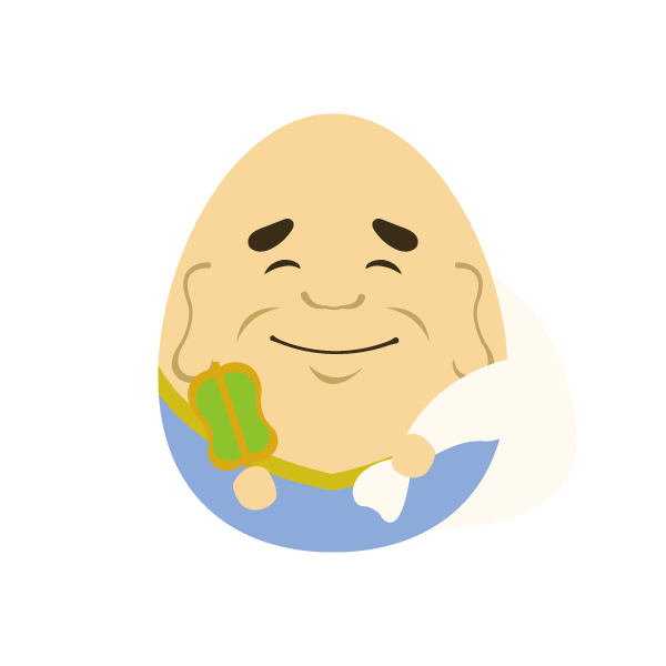 布袋の豆こけし