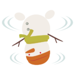 ヘッドスピンをする雪だるま