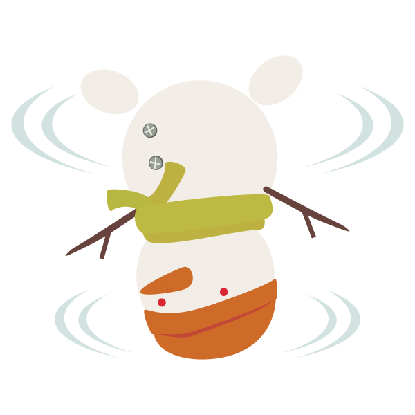 ヘッドスピンをする雪だるま