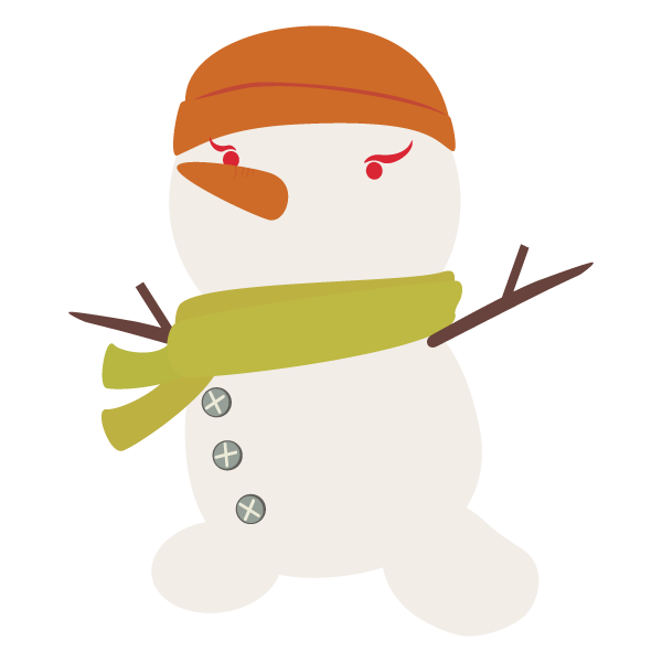 睨みを決めた雪だるま