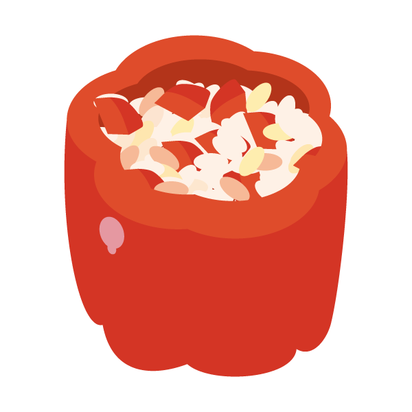 パプリカのピラフ詰め