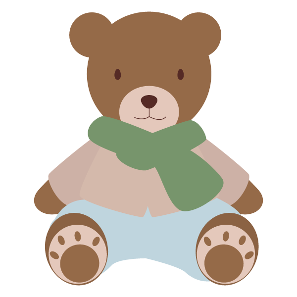 防寒着を着たテディベア