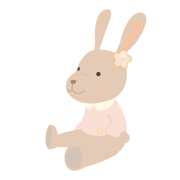 春と桜のうさぎのぬいぐるみ