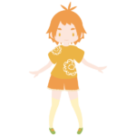 マリーゴールド柄コーデの女の子