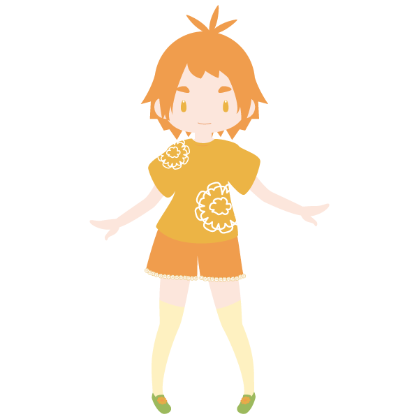 マリーゴールド柄コーデの女の子