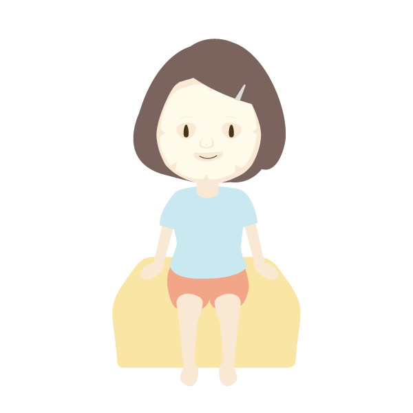 フェイスパックをつけた女性