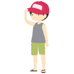 キャップをかぶる男性