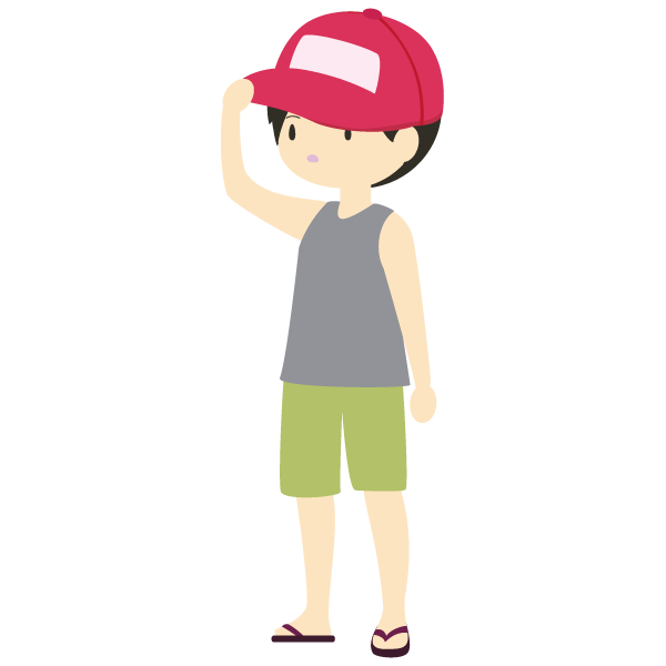 キャップをかぶる男性