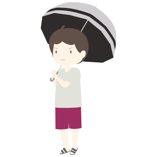 日傘を差す男性