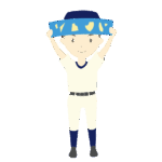 応援タオルを掲げる野球部員