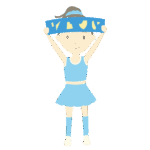 応援タオルを掲げるチアガール