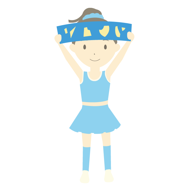 応援タオルを掲げるチアガール