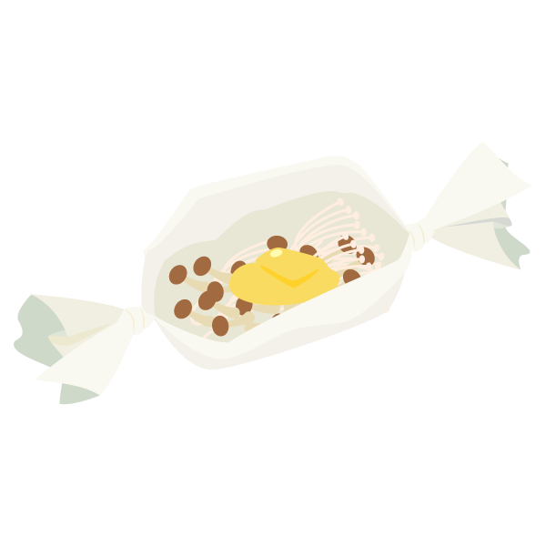 きのこのバター包み焼き（クッキングシート）
