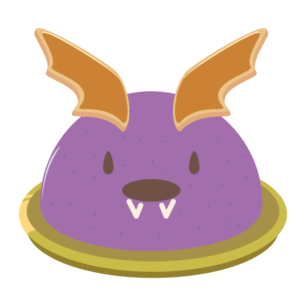 コウモリのカシスケーキ