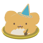 魔女の帽子をかぶったハムスターのパンプキンケーキ