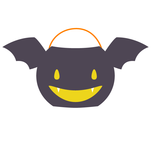コウモリのハロウィンバスケット
