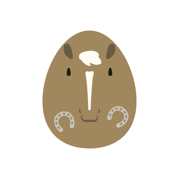 午の豆こけし(茶)