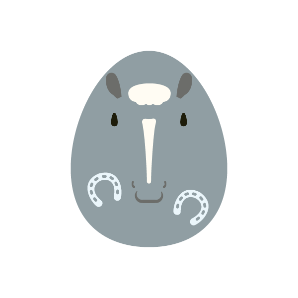 午の豆こけし(グレー)